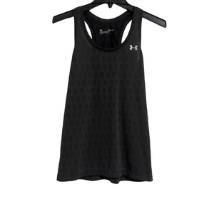 Under Armour Black Logo Print Racerback Tank Top - Size Small